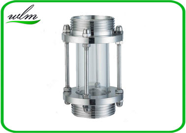 Sanitary Straight / Inline Pipe Sight Glass Male Thread Connection , Reducing Shaped