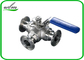 DIN32676 Manual 3 Way Ball Valve For Hygienic Pipeline