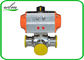 Clamped Sanitary 3 Way Ball Valve / Stainless Steel Pneumatic Ball Valves