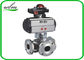 Light Weight Sanitary Ball Valves Aluminum Pneumatic Actuator , Flanged Connection End