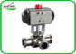 Food Grade 3 Way Sanitary Ball Valves  Male / Female Thread , Floating Ball Core Structure