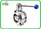 4 Gear Pull Handle Sanitary Butterfly Valve With Thread And Weld Connection