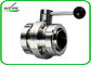 Sanitary Hygienic Pull Rod Manual Butterfly Valves With Union Connection Ends